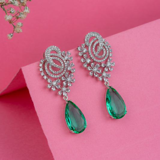 Silver Floral Gleam Earrings