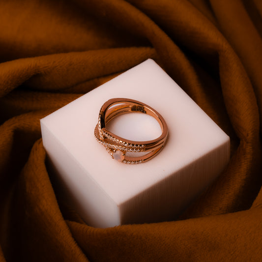 Rose Gold Pastel Pink Stone Ring