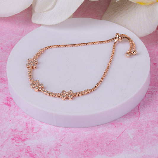 Rose Gold 4 Petal Floral Bracelet