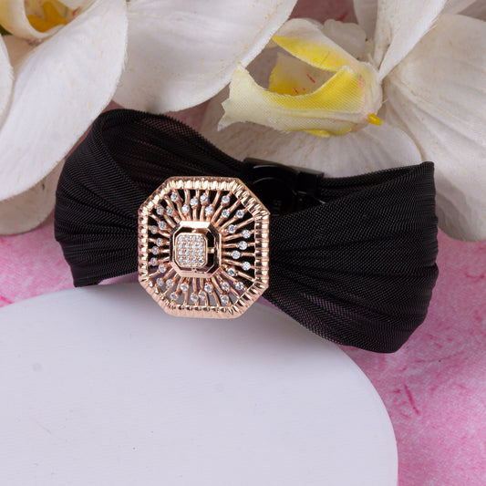 Rose Gold Sparkling Gleam White Stone Bracelet