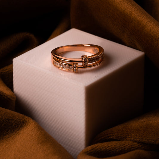Rose Gold Double Layer Elegant Ring