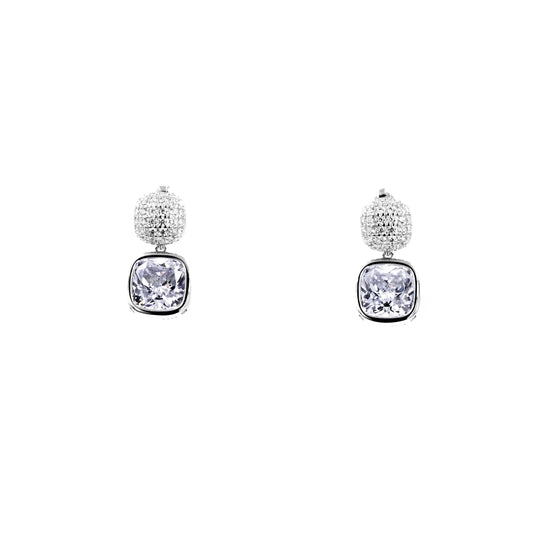 Sparkling Solitaire Drop Earrings