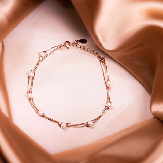 Rose Gold Pearl Serenity Bracelet