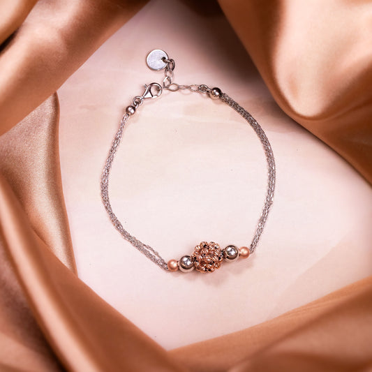 Two Tone Shiny Ball Bracelet