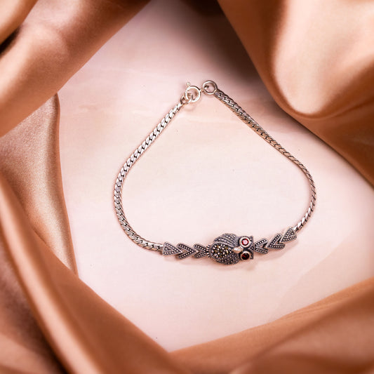 Silver Marcasite Night Owl Bracelet
