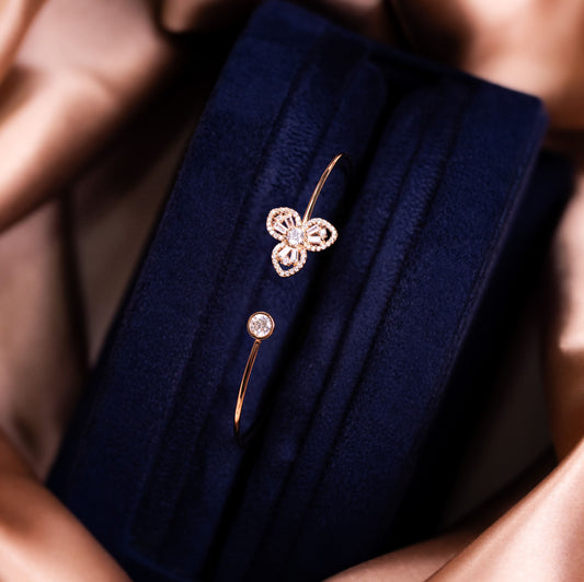 Rose Gold Glimmering Petal Cuff/Kada