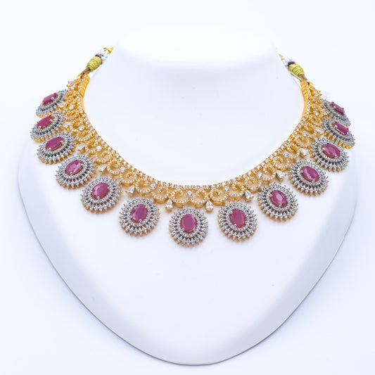 Gold Crimson Heritage Silver Necklace Set