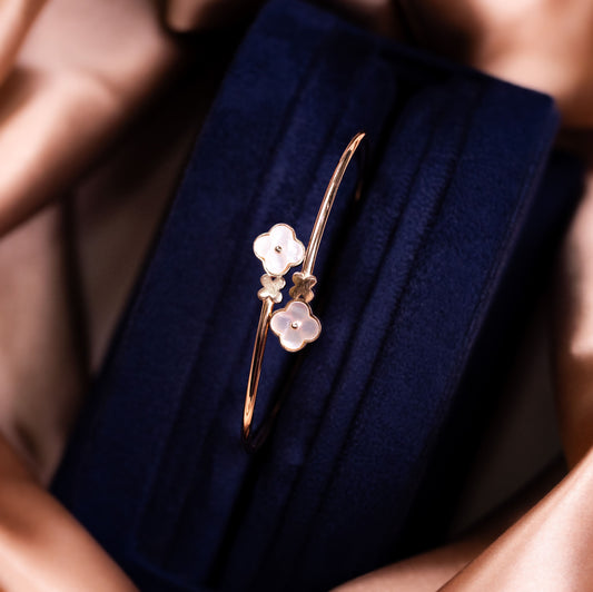 Rose Gold Ruby Petal Cuff/Kada