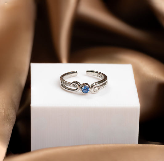 Silver Azure Tide Ring