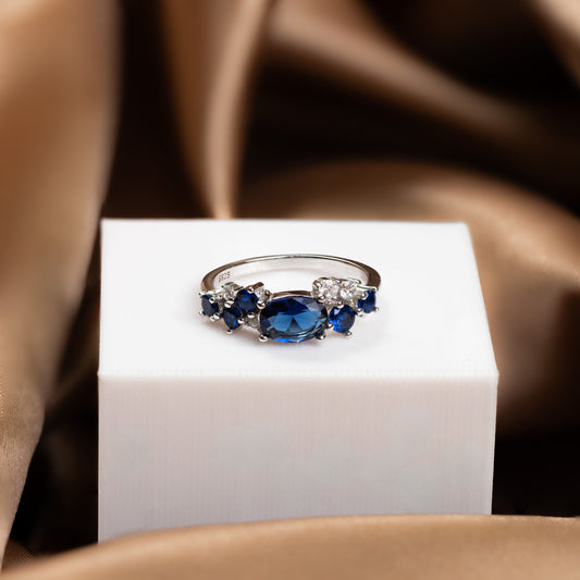 Silver Blue Majesty Ring
