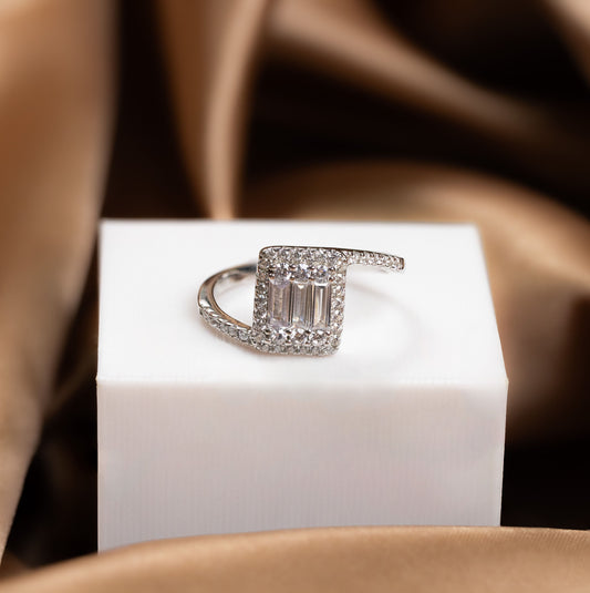 Silver Cubical twirl Ring