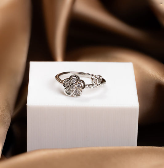 Silver Blossom Tiara Ring