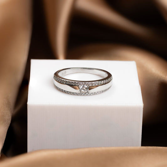 Silver Classic Engagement Ring