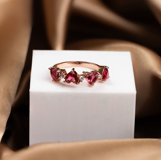 Rose Gold Crimson Affection Ring