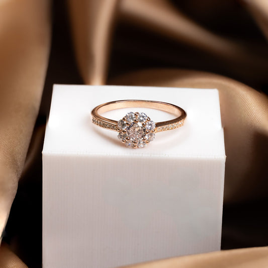 Rose Gold Zircon Radiance Ring