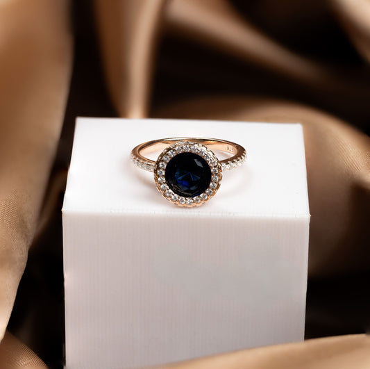 Rose Gold Azure Halo Ring