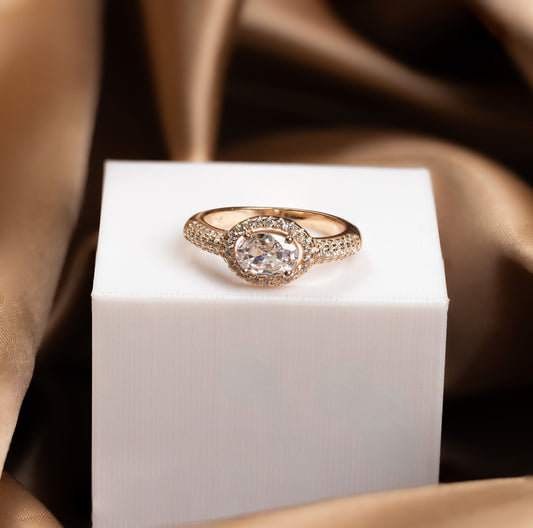 Rose Gold Radiant Oval Ring