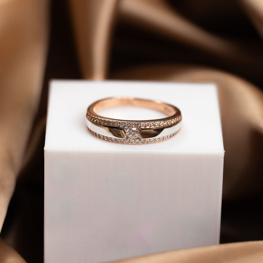 Two Tone Blush Gleam Ring (Unisex)