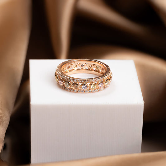 Rose Gold Queen's Gemstone Embrace Ring