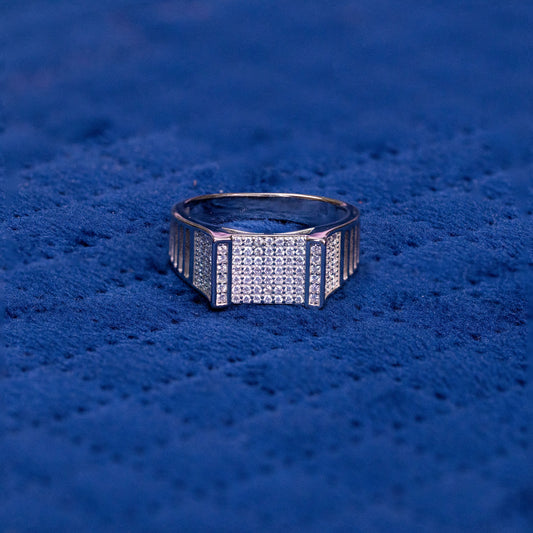Silver Monarch Zircon Ring