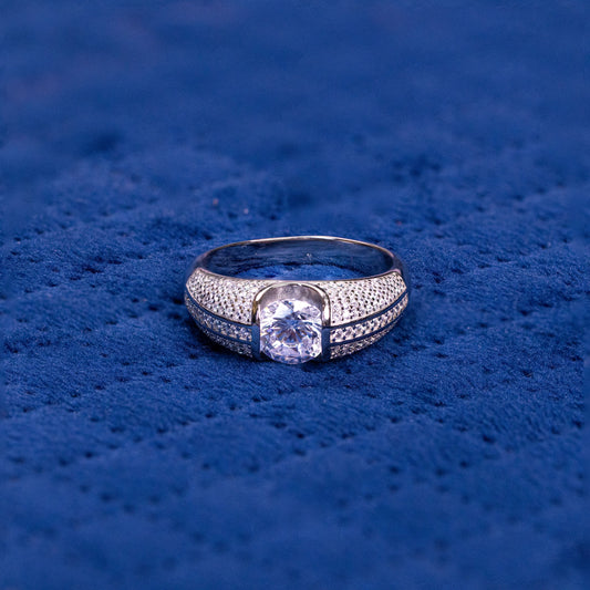 Silver Imperial Stone Solitaire Ring