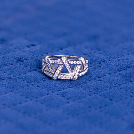 Silver Meteorite Spark Ring