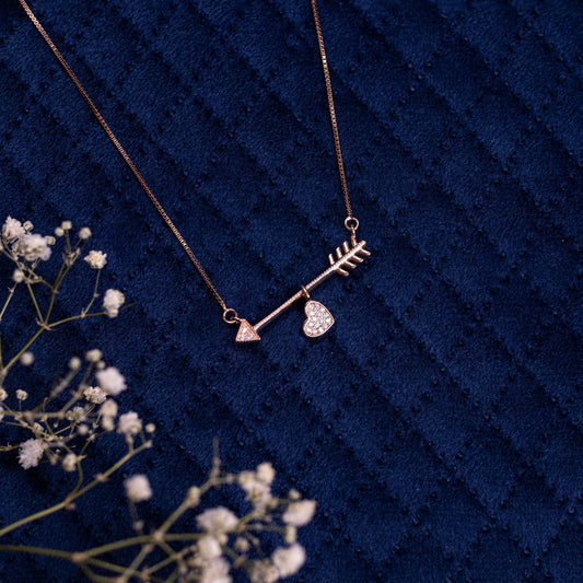 Rosegold Aim Of Love Chain Pendant