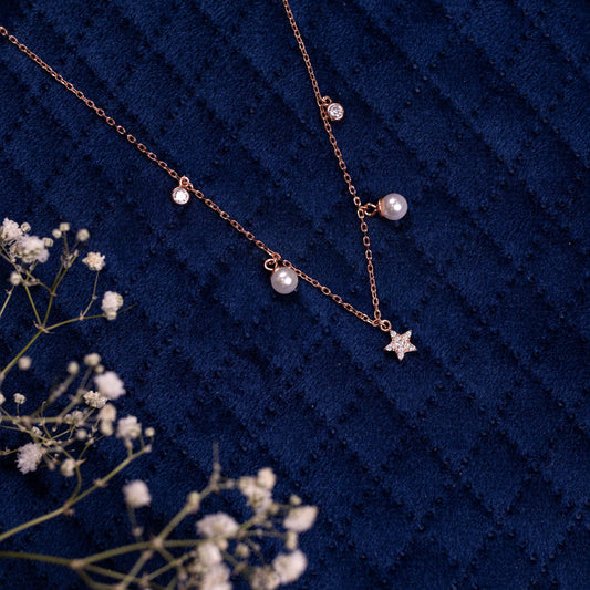 Rose Gold Celestial Pearl Chain