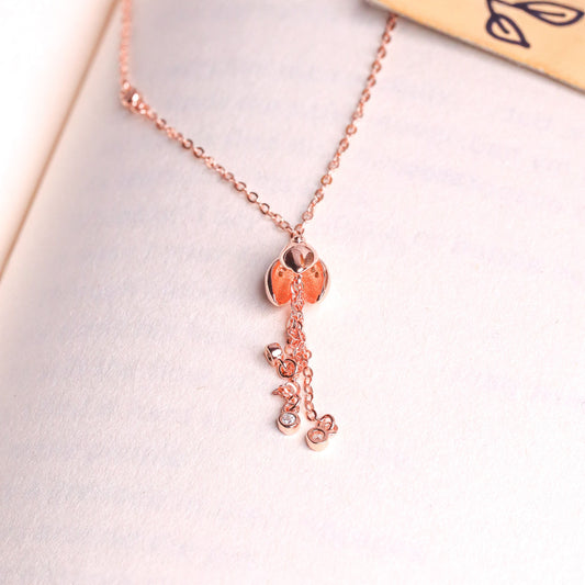 Rose Gold Dangling Bud Chain Pendant