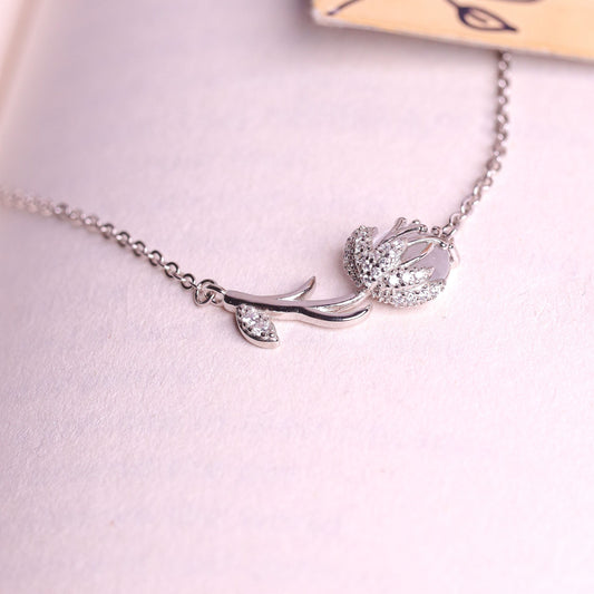 Silver Rose Chain Pendant