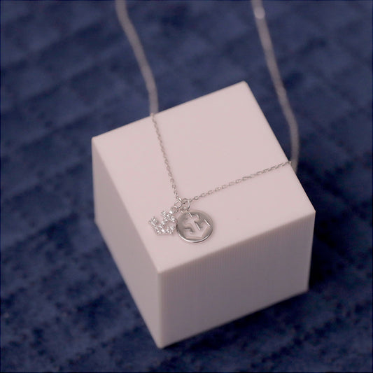 Silver Dual Anchor Chain Pendant