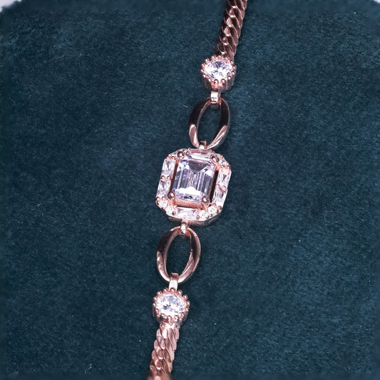 Rose Gold Gleaming Solitaire Bracelet