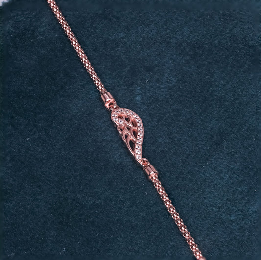 Rose Gold Glimmering Wing Bracelet