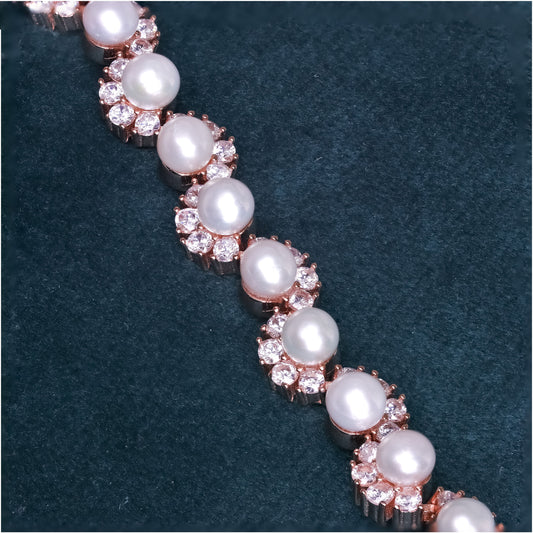 Rose Gold Majestic Pearl Cascade Bracelet