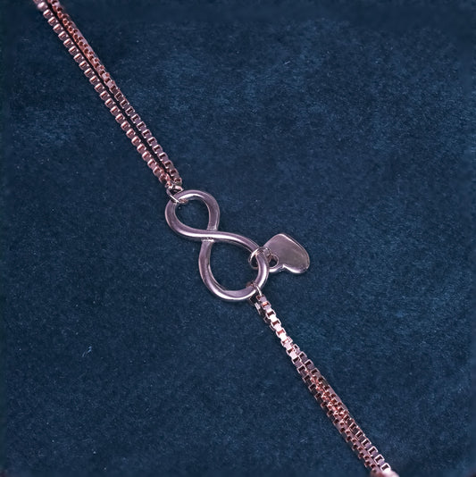 Rose Gold Infinity Heart Anklet / Payal