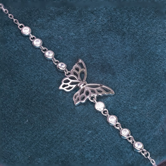 Silver Luminous Butterfly Bracelet