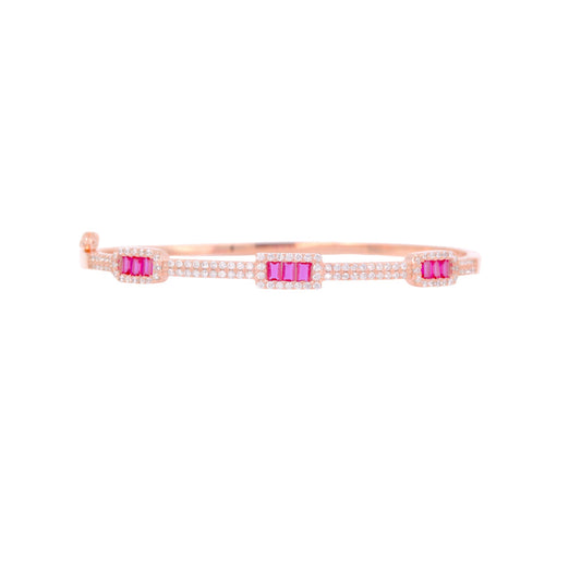 Rose Gold Garnet Glow Cuff/Kada