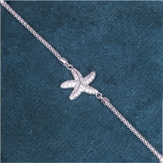Silver Simple Starfish Bracelet