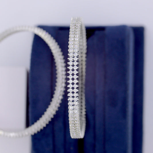 Silver Gleamline Pair Bangle