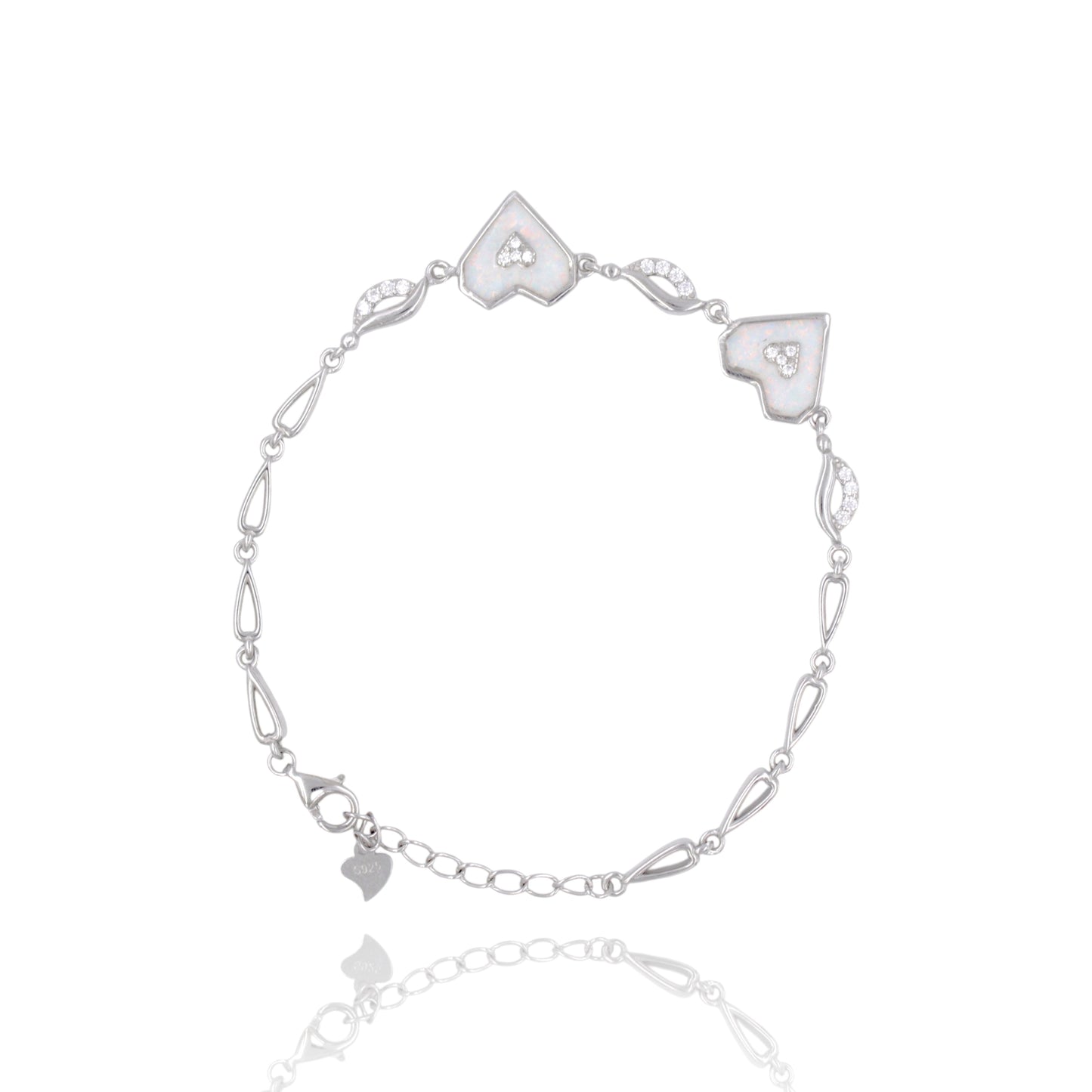 Silver Ivory Heart Bracelet