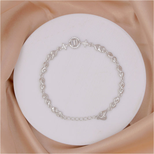 Silver Heartline Loop Bracelet