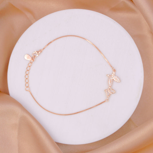 Rose Gold Whisp Wing Bracelet