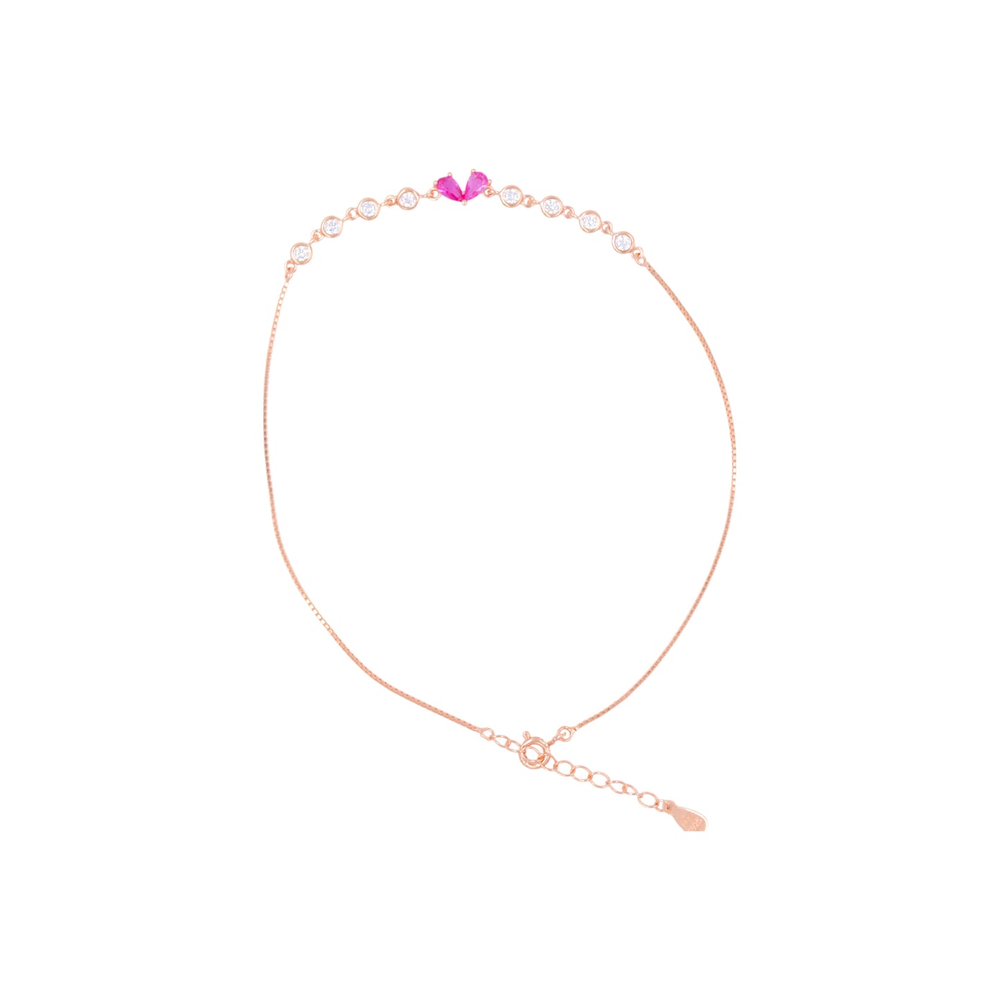 Rose Gold Crimson Bloom Anklet / Payal