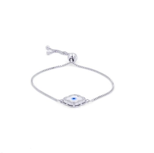 Silver Elegant Evil Eye Bracelet