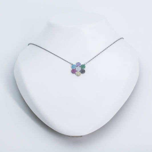 Silver Korean Blooming Chain Pendant