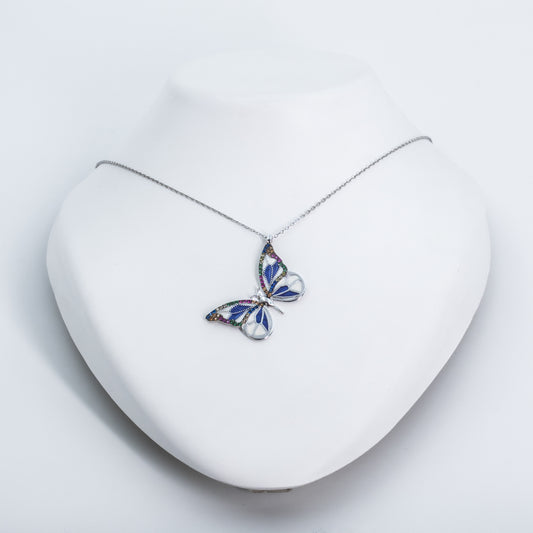Silver Korean Butterfly Beauty Chain Pendant