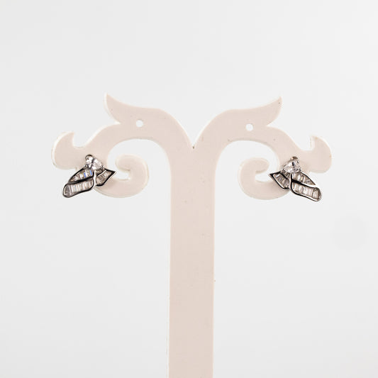 Silver Flutter Studs Earrings