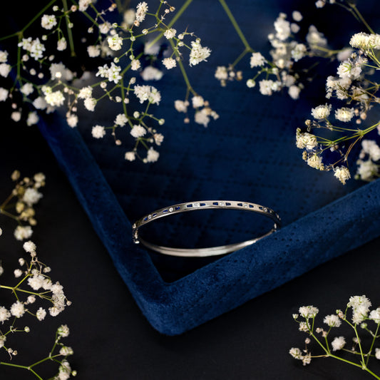 Silver Aqua Gleam Cuff/Kada