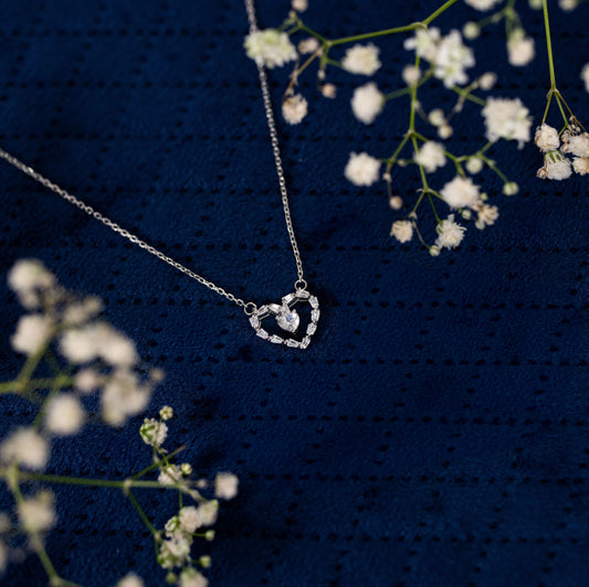 Silver Heart Core Chain Pendant