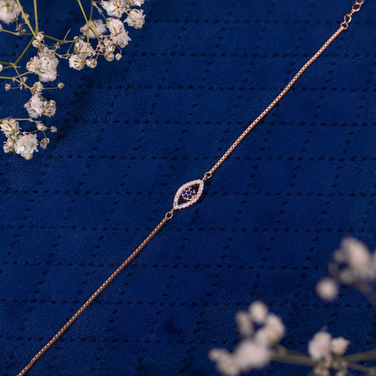 Rose Gold Graceful Evil Eye Bracelet